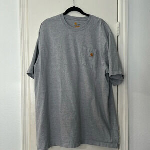 Men's Gray Pocket Casual Original Fit Carhartt T-Shirt Size 2XL Tall
